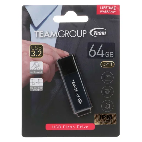 فلش مموری تیم گروپ مدل C211 USB3.2 ظرفیت 64 گیگابایت ا Team Group C211 Flash Memory 64GB