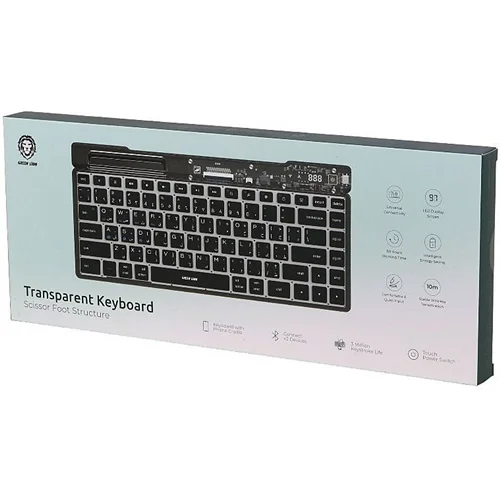 کیبورد بی سیم گرین لاین مدل Transparent GNTPKYBBK
