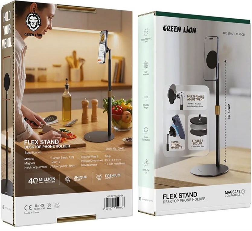 پایه نگهدارنده گوشی موبایل فلکس گرینلاین Green Lion Flex Stand Desktop Phone Holder