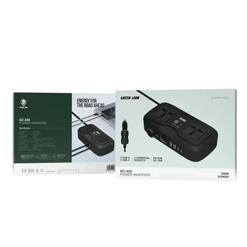 اینورتر و تبدیل برق فندکی خودرو گرین لاین مدل GC-233