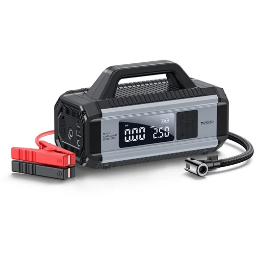 پمپ باد و جامپ استارتر یسیدو مدل VC13 ظرفیت 10000 میلی آمپر