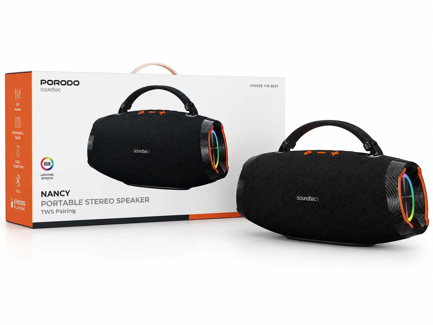 اسپیکر بلوتوثی قابل حمل Porodo Soundtec Nancy
