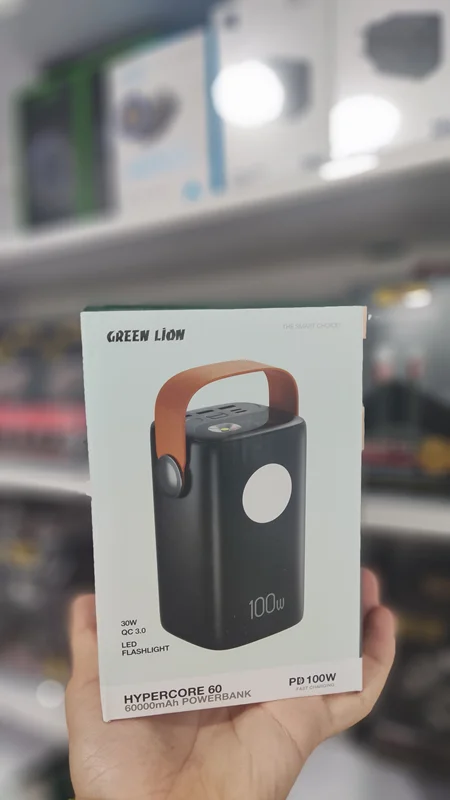 پاور بانک ۶0000 میلی آمپر با توان ۱۰۰ وات گرین لاین hypercore greenlion