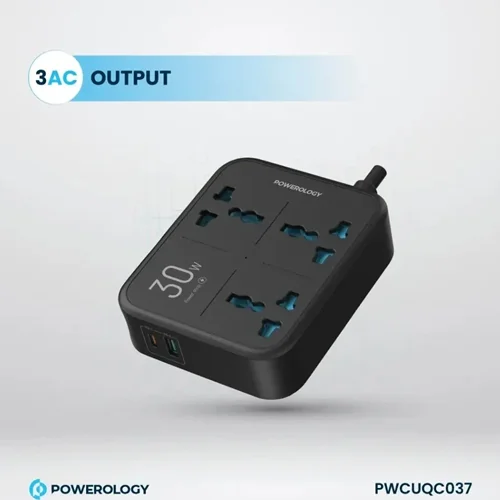 چندراهی برق پاورولوژی مدل PWCUQC037 ظرفیت ۳۲۵۰ وات با ۳ خروجی