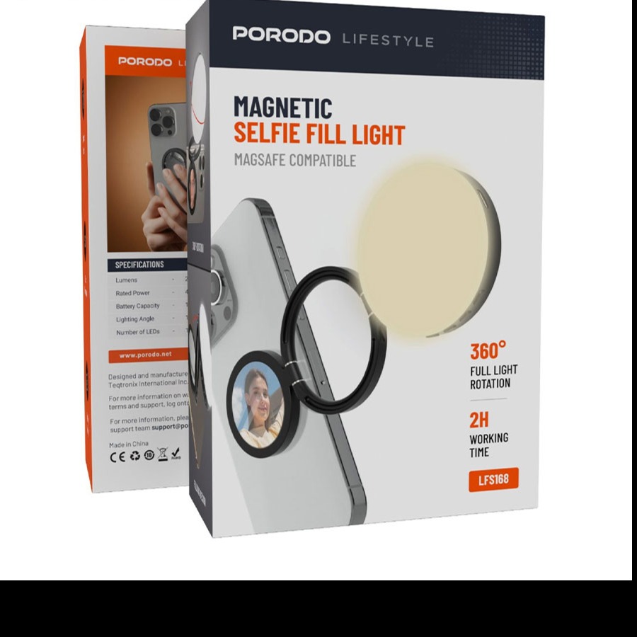 رینگ لایت سلفی مگنتی موبایل پرودو Porodo Magnetic Selfie Fill Light LFS168