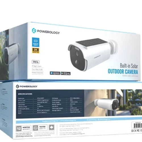 دوربین هوشمند پاورلوژی Powerology PPBCHA74 Built-in Solar Outdoor Camera