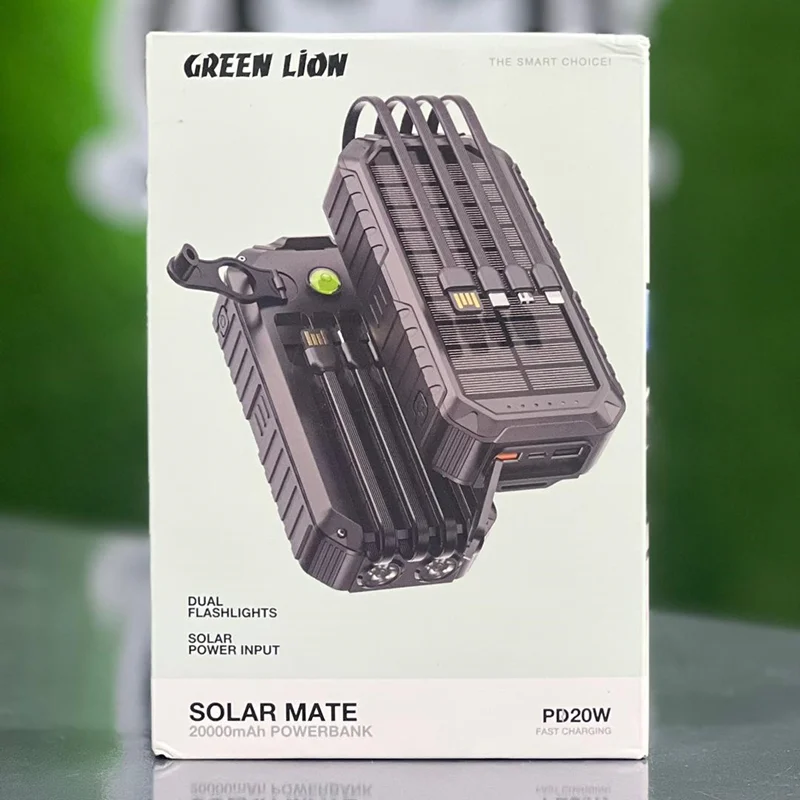 پاوربانک خورشیدی گرین مدل GL-PX15 ظرفیت ۲۰ هزار میلیآمپر