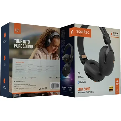 هدفون بی سیم Porodo Soundtec Onyx Sonic PDSTWLEP053