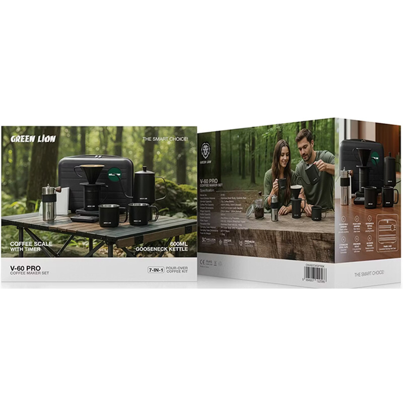 قهوه ساز گرین لاین مدل Green Lion V-60 Pro | با کتری گردن غازی
