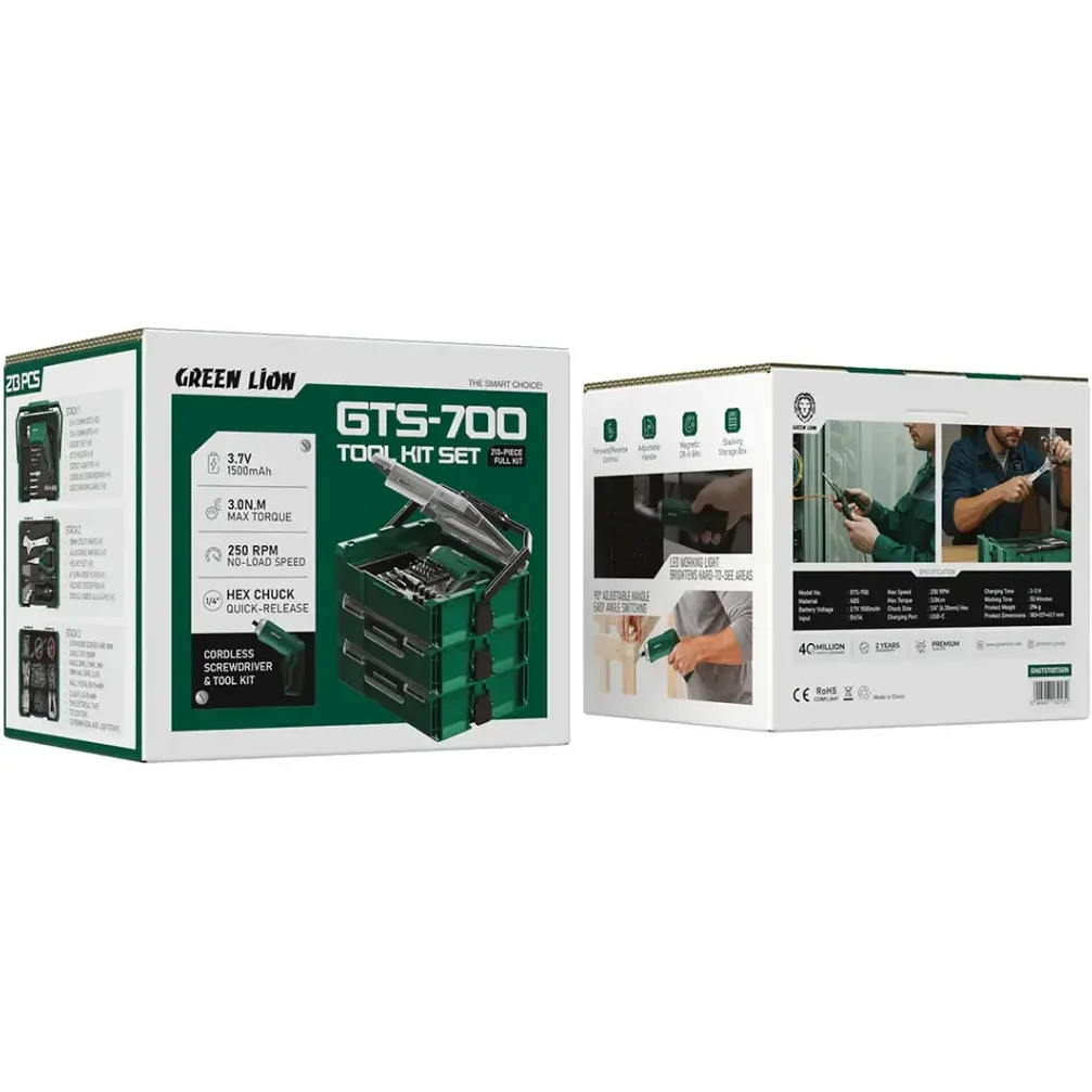 جعبه ابزار گرین لاین مدل GTS700 ظرفیت ۲۱۳ تکه