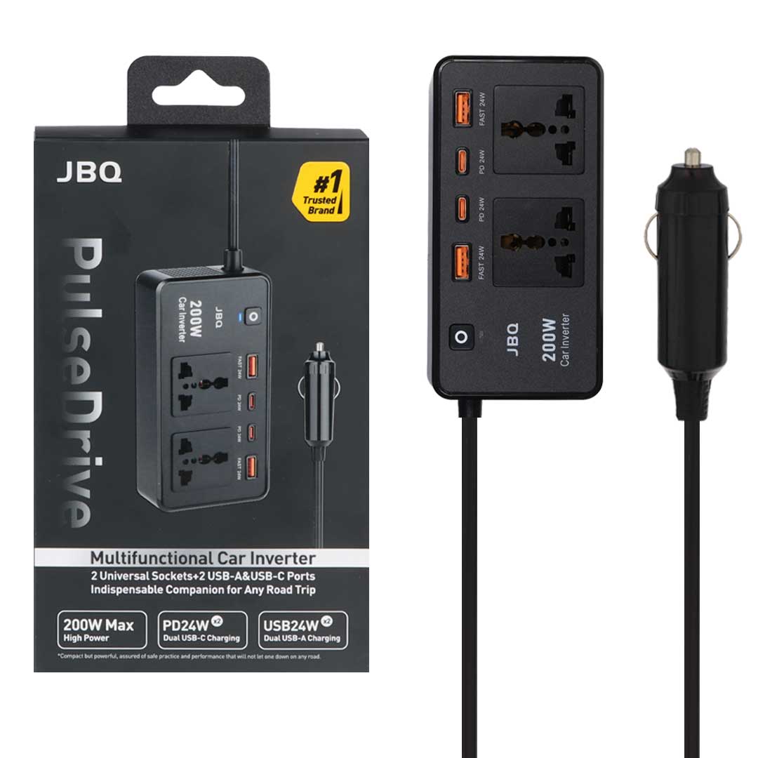 اینورتر و چندراهی فندکی خودرو JBQ مدل Pulse Drive M670852 200W