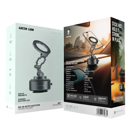 هولدر موبایل وکیوم مکشی مگ سیف گرین لاین Green Lion GX-30 Auto Suction Phone Holder