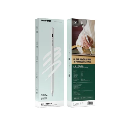 قلم لمسی 2 در 1 گرین لاین GN2N1PENWH Green Lion 2 IN 1 Pencil