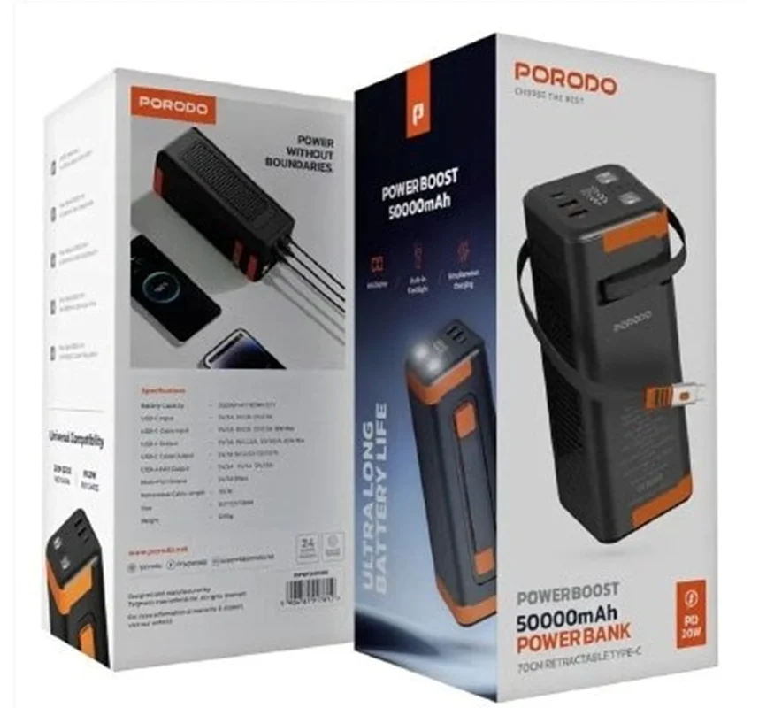 پاور بانک پرودو مدل Power Boost ظرفیت ۵۰۰۰۰ میلی آمپر