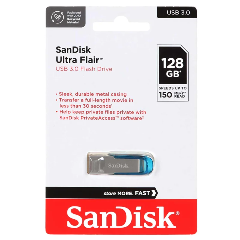 SanDisk Ultra Flair USB3.0 Flash Memory - 128GB