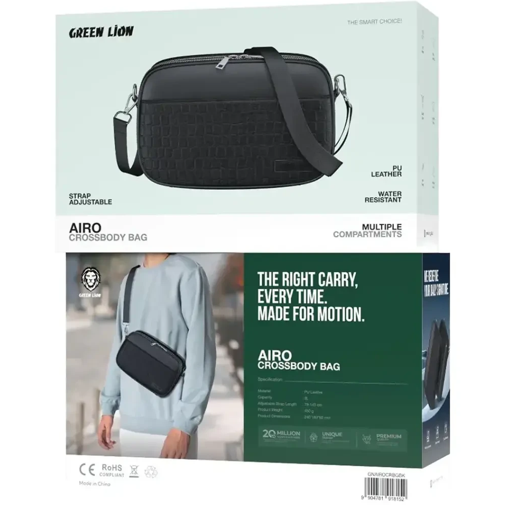 کیف دستی گرین لاین مدل AIRO ا Green Lion GNAIROCRBGBK Airo Crossbody Bag
