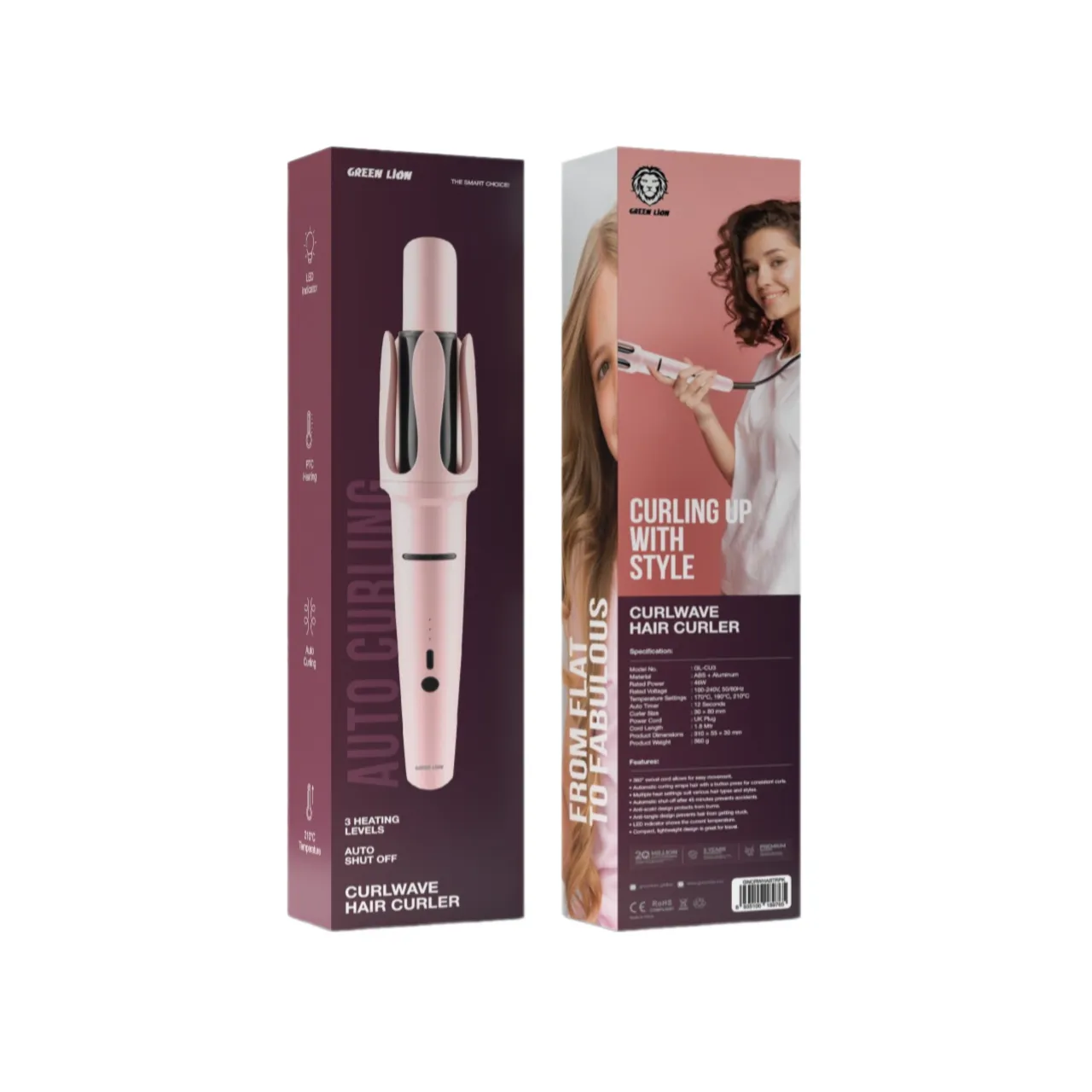 فر کننده مو گرین لاین Green Lion Curlwave Hair Curler پک جدید