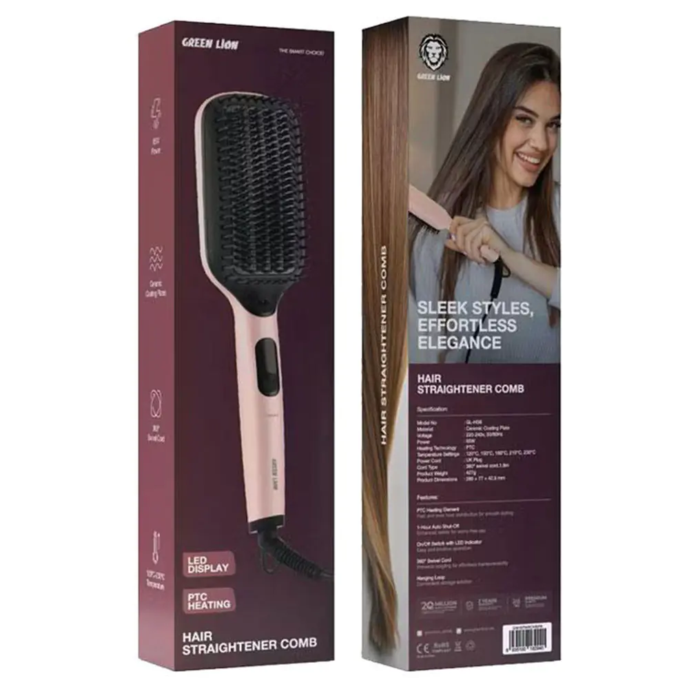 برس حرارتی مو گرین لاین مدل Hair Straightener Comb پک جدید