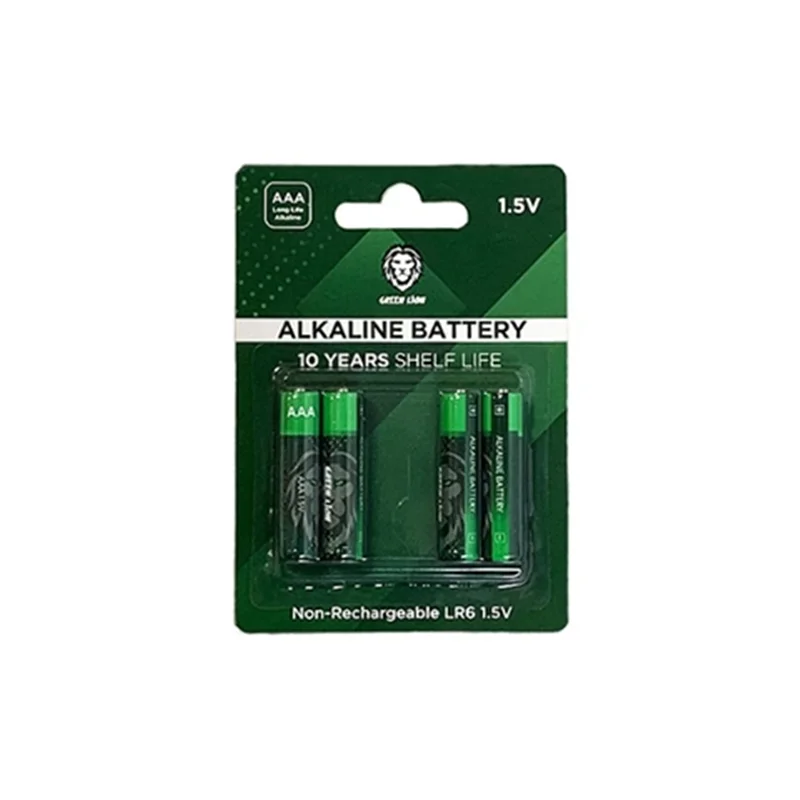 باتری نیم قلمی 1.5 ولت مارک Green Lion گرید AAA - بسته 4 عددی